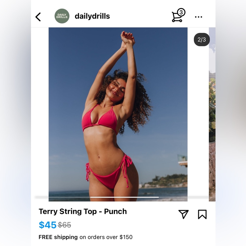 Brand new daily drills bikini- small top, medium bottom